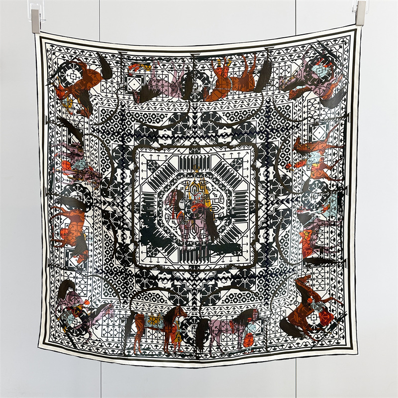 Luxury Bags And Accessories - Jedwabna apaszka 14mm, luksusowe kwadratowe bandany,