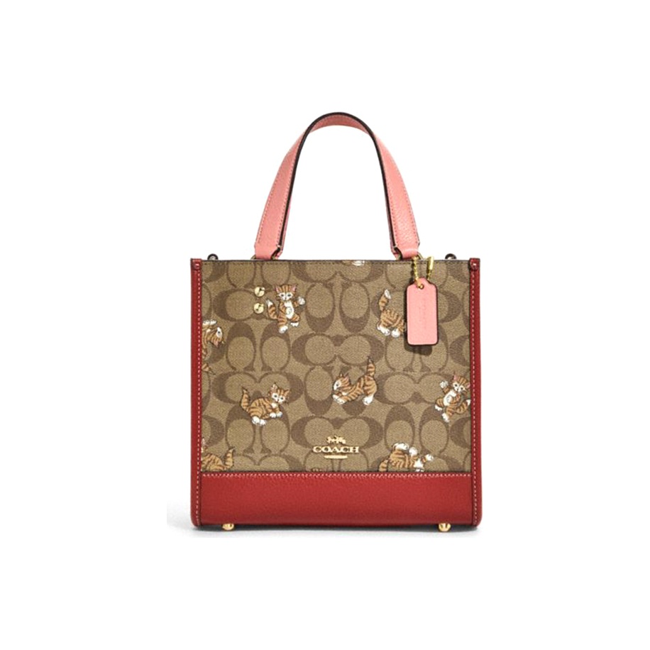 Tote Bag Leather Monogram - COACH Dempsey Płócienna Torba z Dodatkiem